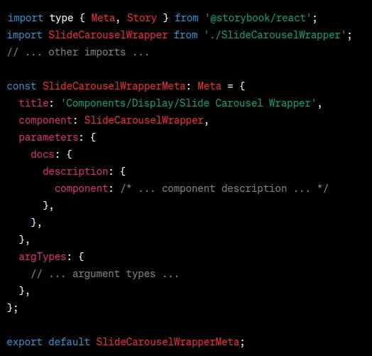 Storybook Best Practices Meta Information