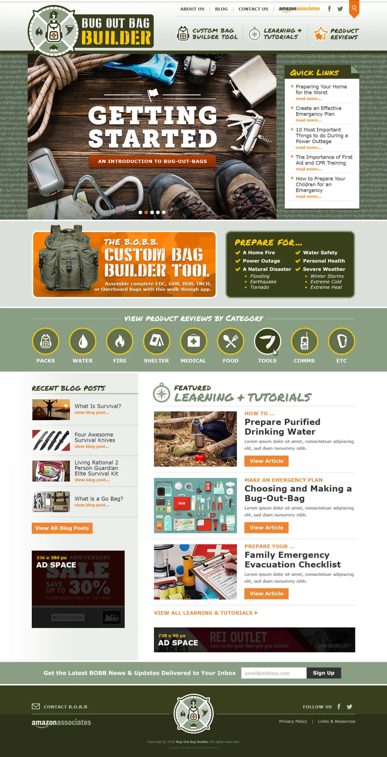 Bug Out Bag Builder Website After