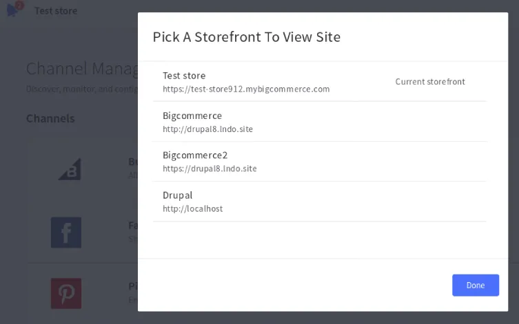 Channel Manager Strorefront Confirmation in BigCommerce