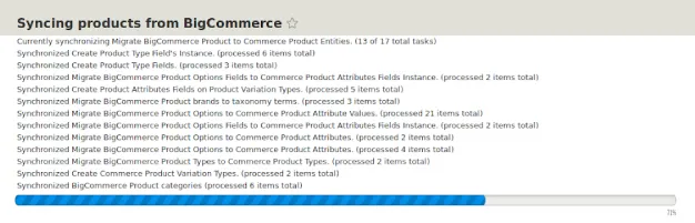 Syncing from BigCommerce in Progress
