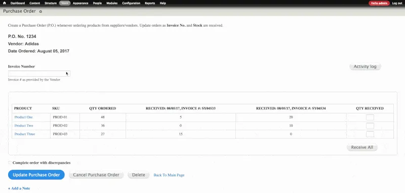 Purchase Order Manager for Drupal Commerce 2.x