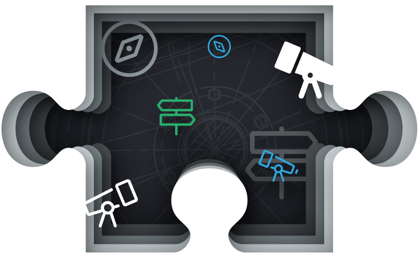 Discovery and Strategy abstract graphic