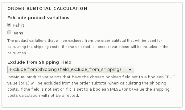 Shipping price matrix - Screen 1