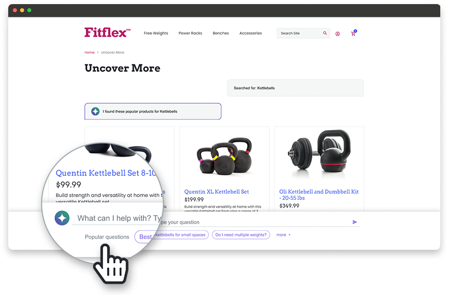 AI-enabled site search and customer support tool