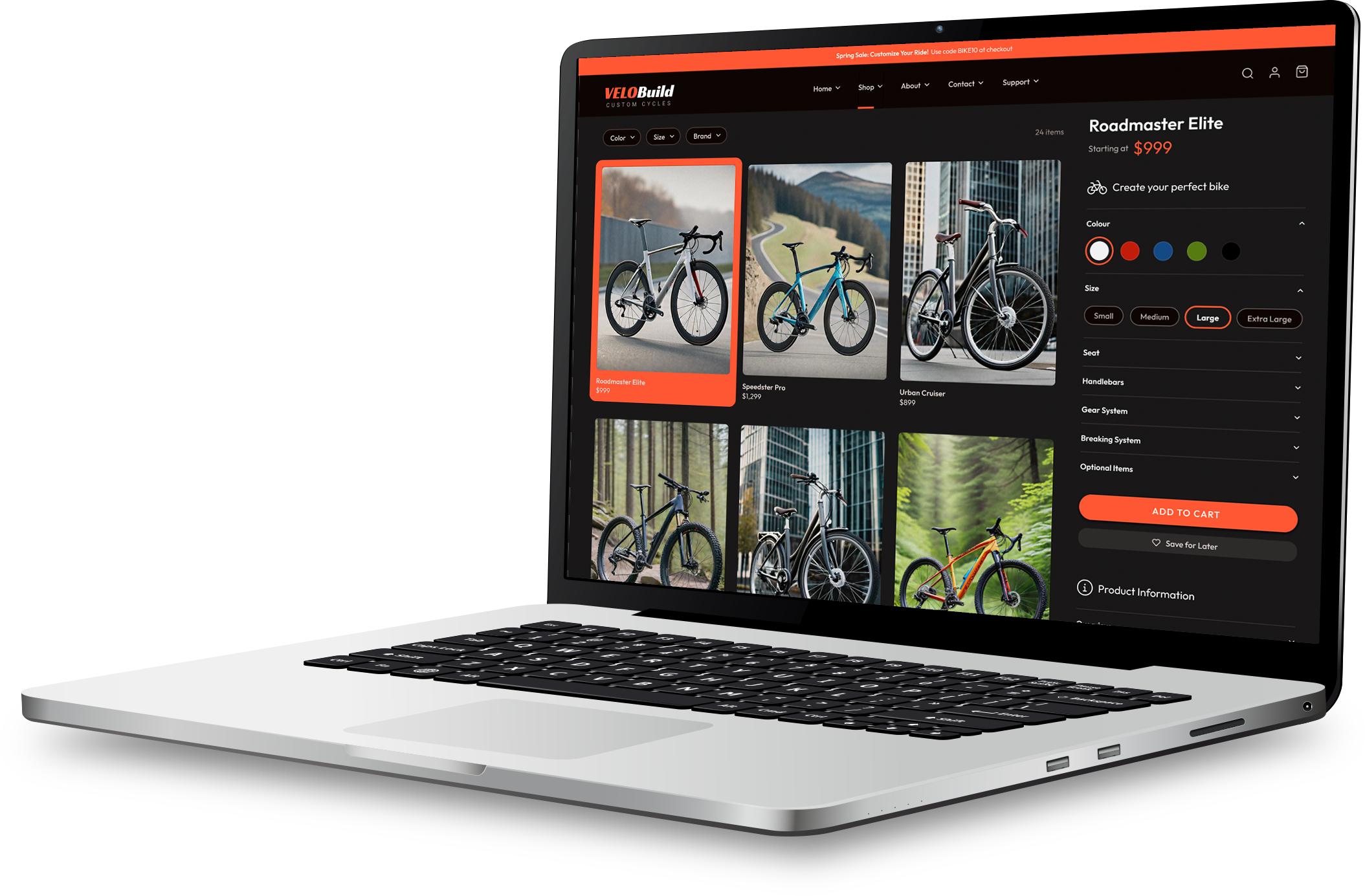 Custom Development Project, Ecommerce Custom Bike Configuration Tool