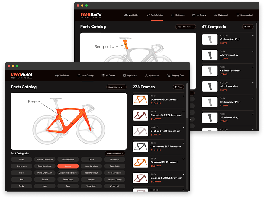 Custom Development, product look-up tool for in-store sales and bicycle mechanics