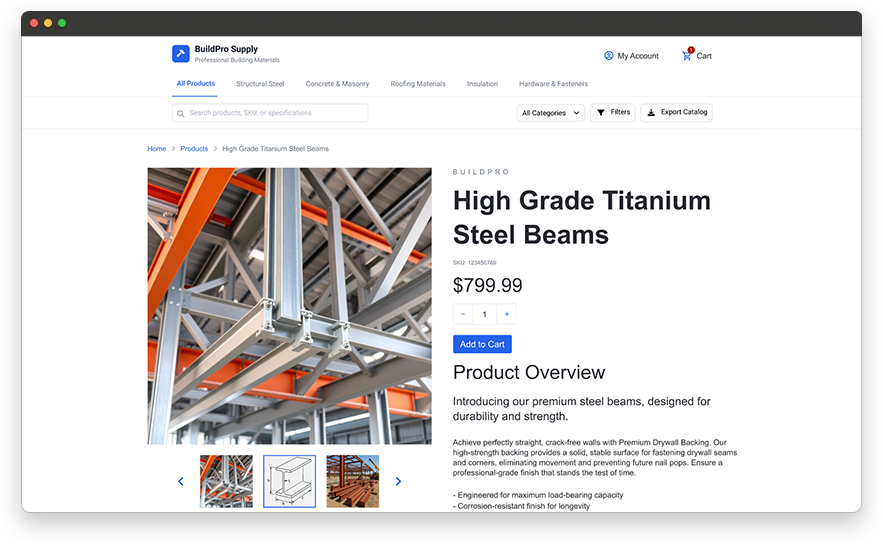 Example of a D2C Experience Product Details Page