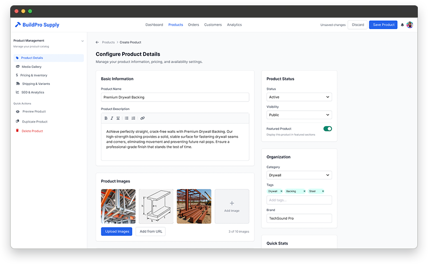Example of a Product Management System