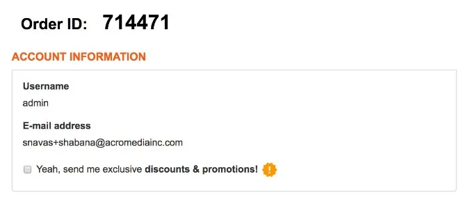 Commerce SOS - Order ID