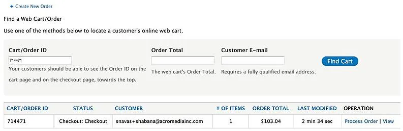 Commerce SOS - Finding carts