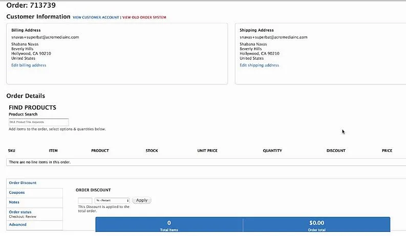 Commerce SOS - Editing orders