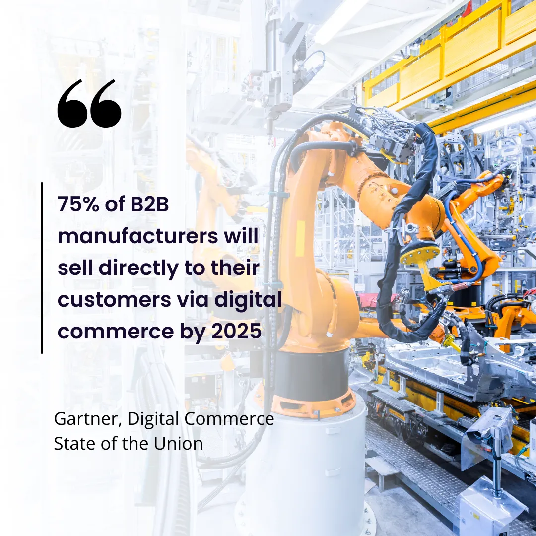 75% of B2B manufacturers will sell directly to their customers via digital commerce by 2025 — Gartner’s Digital Commerce State of the Union