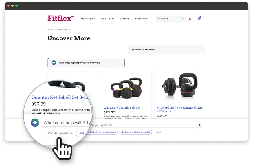 AI-enabled site search and customer support tool