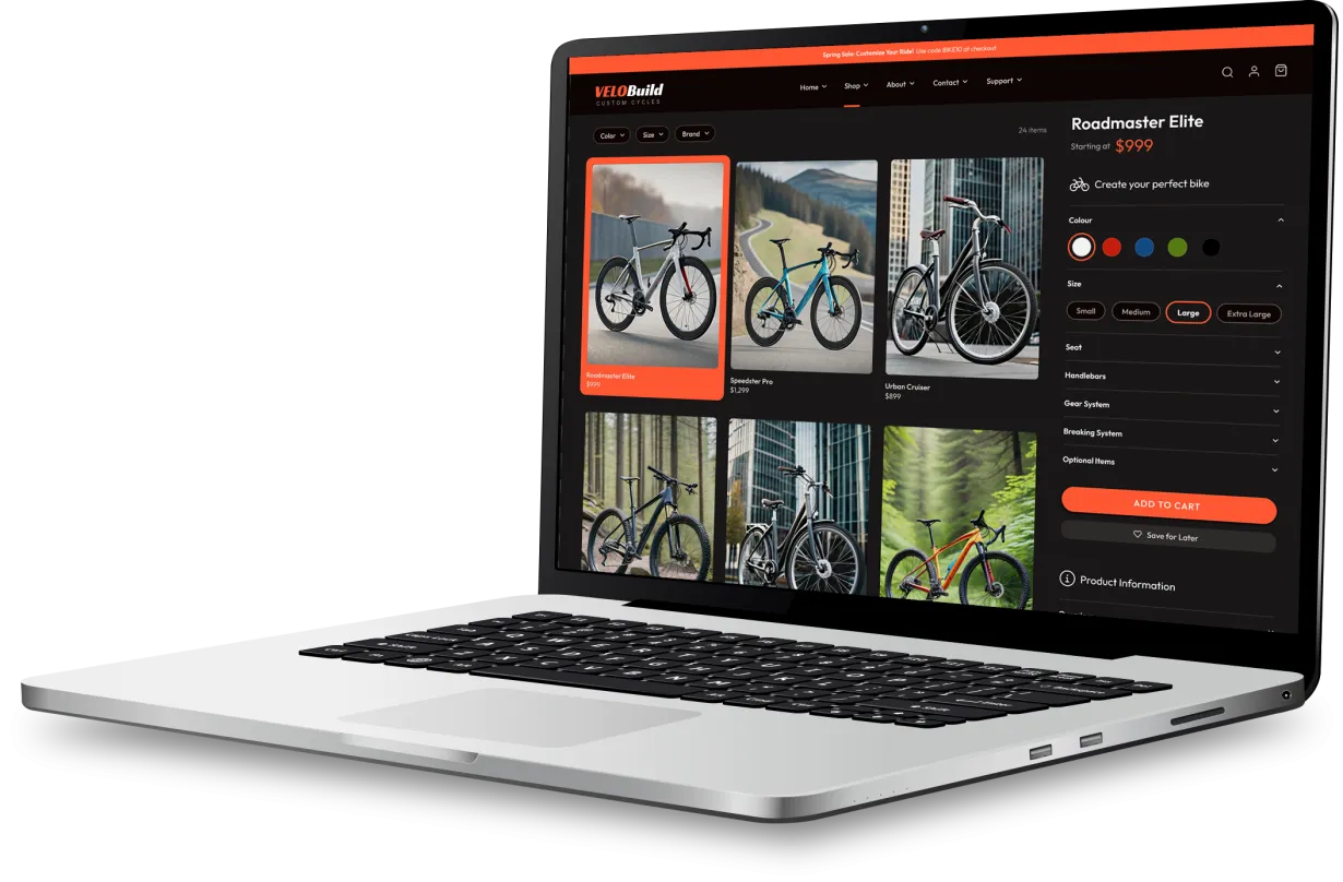Custom Development Project, Ecommerce Custom Bike Configuration Tool