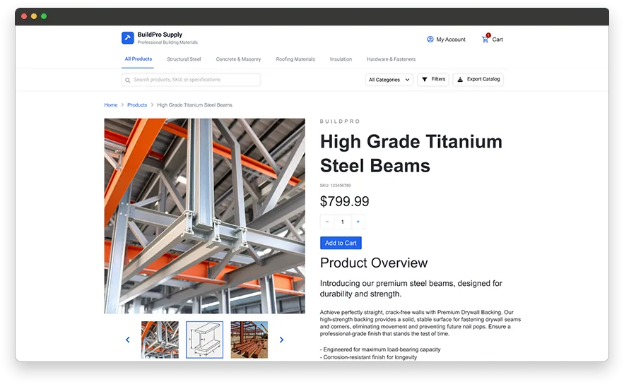 Example of a D2C Experience Product Details Page