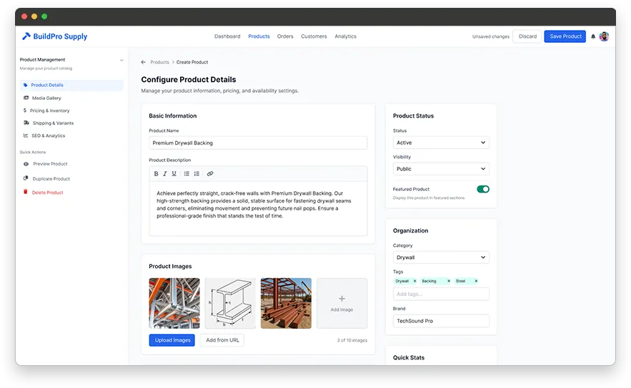 Example of a Product Management System 