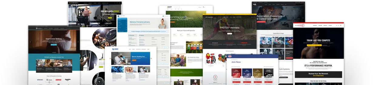 Examples of website designs by Acro Commerce