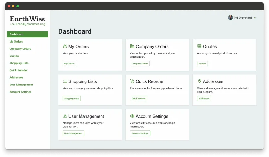 B2B Portal Dashboard