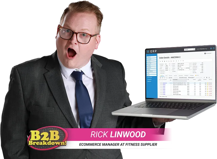 Rick holding a laptop, saying "Systems. don't talk? Neither did mine."