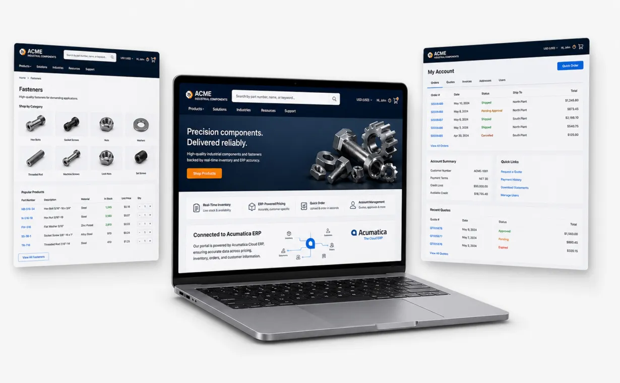 Illustrative example of a ERP-connected Shopware project